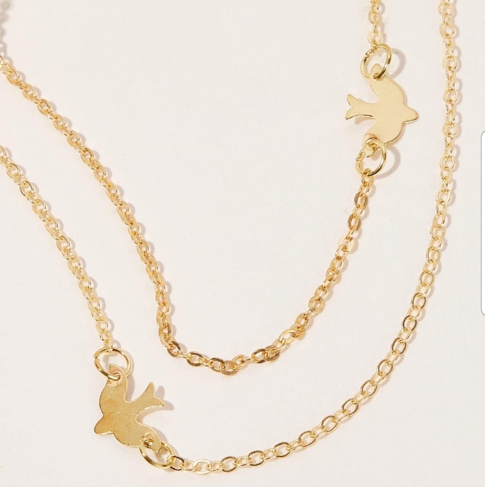 Dove Double Layered Chain Necklace - Picture 3 of 6